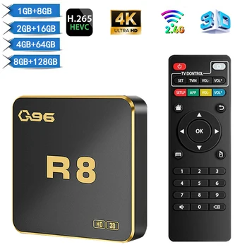 Q96 R8 tv box AllWinner H313 Quad Core 4G WiFi UHD 4K Media Player H. 265 2GB 16GB Home Theater iptv android 10 smart TV box