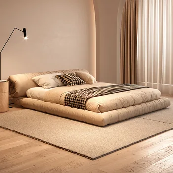 Estetică Modernă Cuplu Pat Nordic Minimalist Lounge Hotel Dormitor Cu Pat Queen-Size Camas De Casal De Luxo Mobilier Acasă