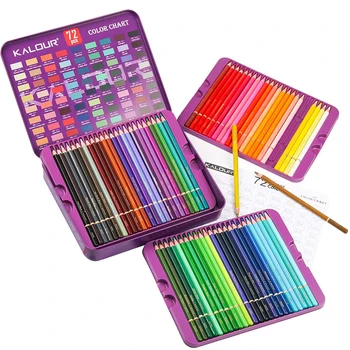 KALOUR 72 Culori Creioane Acuarelă Umed sau Uscat Creion 72 Culori de Ulei Creioane Colorate Desen Creion Pentru Copii, Adulti Incepatori